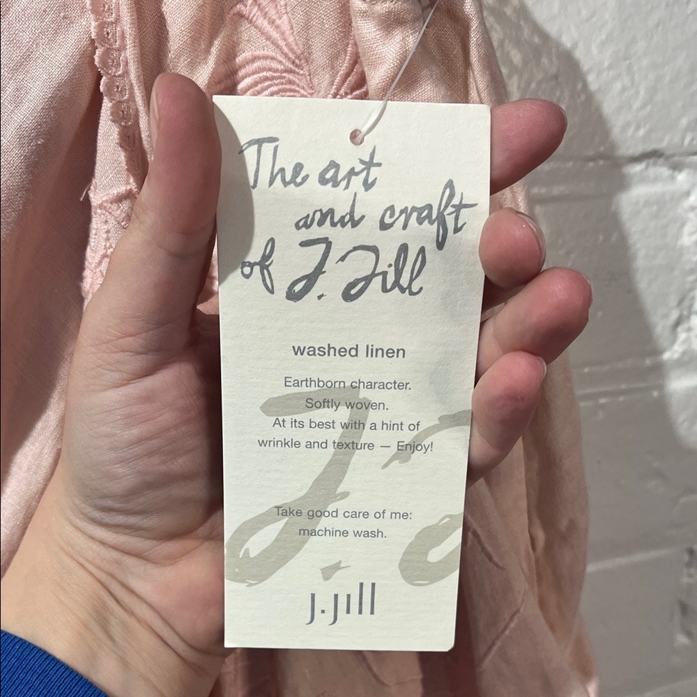 J. Jill Asymmetrical Linen Skirt in Soft Pink NWT - Picture 3 of 8